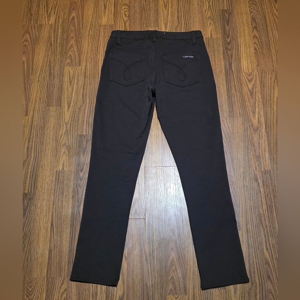 Calvin Klein Chocolate Brown Compression Pants Leggings Size 8 Stretch E43 - Picture 7 of 11